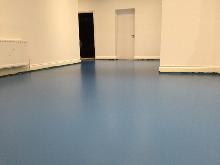 Alternative view of domestic Azure-Blue cushioned flooring installation