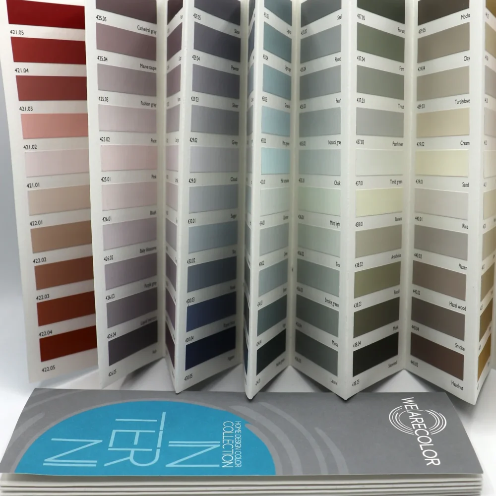 Rialto WeAreColor palette cards expanded to show complete colour range with matching branding guide